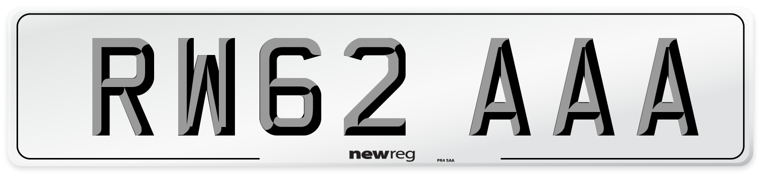 RW62 AAA Number Plate from New Reg